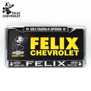 フィリックス シボレー メタル ナンバーフレーム ブラック プレート付き FELIX CHEVROLET ライセンスフレーム フィリックス ザ キャット USサイズ アメリカ 雑貨｜aicamu