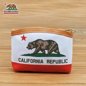 カリフォルニア ベアー ポーチ CALIFORNIA REPUBLIC bear カリフォルニア洲旗 フラッグ コインケース｜aicamu