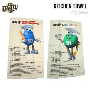 m&m's キッチンフキン 全2色 2枚セット キッチン タオル 台ふき テーブル エムアンドエムズ シンプル ストライプ キャラクター m&ms アメリカ 雑貨｜aicamu