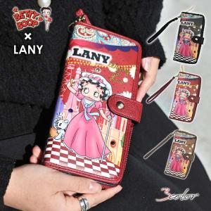 ベティ ブープ BETTY BOOP LANY 財布 全3色 レディース 長財布 ブラック レッド ブラウン フェイクレザー ラウンドファスナー ウォレット ベティちゃん｜aicamu