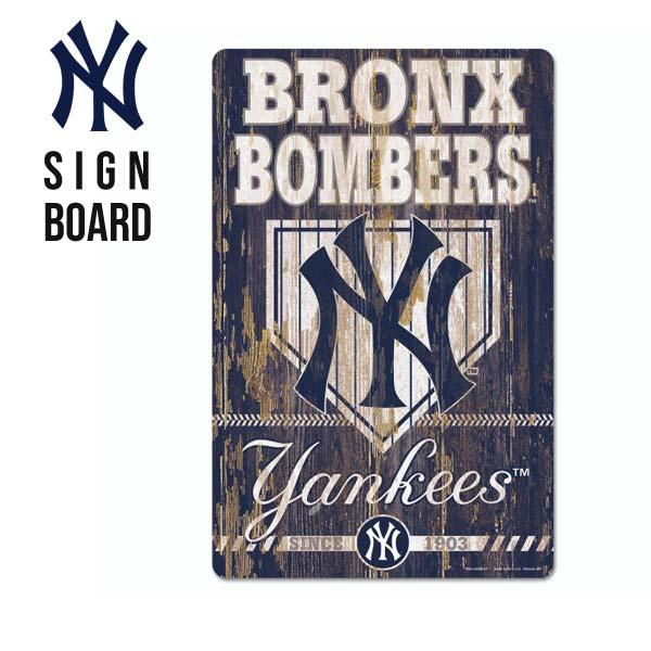 ニューヨーク ヤンキース サインプレート サインボード 立てかけ 壁掛け MLB NY NEW YO...