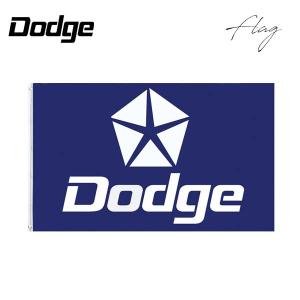 DODGE フラッグ ロゴ ダッジ バナー ブルー 青 ダッジ チャージャー チャレンジャー 壁掛け インテリア 大判 旗 タペストリー アメ車 ガレージ アメリカ 雑貨