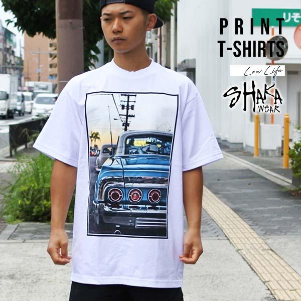 Tシャツ 半袖 メンズ シボレー インパラ SHAKA シャカ ホワイト ブルー Low life ...