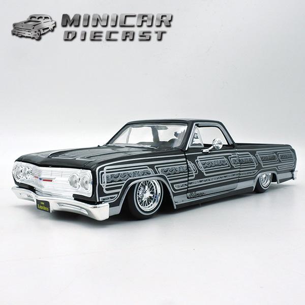 1/25 箱入り ミニカー 1965 Chevrolet El Camino ブラック シルバー 1...