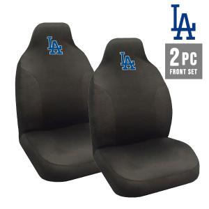 ドジャース シートカバー 2フロントセット フロント シート カバー ブラック ロゴ 刺繍 ブルー おしゃれ 汎用 MLB dodgers LA LOS ANGELES カーアクセサリー｜aicamu
