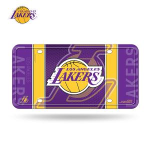 レイカーズ ナンバープレート USサイズ NBA LOS ANGELES LAKERS パープル イエロー ロゴ ロサンゼルス ライセンスプレート バスケットボール アメリカ 雑貨