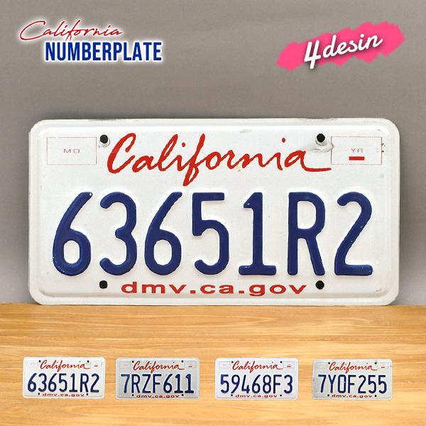 USED品 カリフォルニア ナンバープレート ホワイト 全4種 アメリカ California ライ...