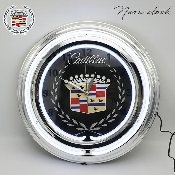 キャデラック ネオンクロック CADILLAC ロゴ ネオン NEON CLOCK 時計 壁掛け ホ...