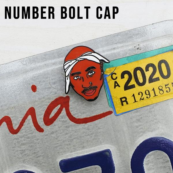 2PAC ナンバーボルトキャップ ライセンスボルト ツーパック 2パック ナンバープレートアクセサリ...