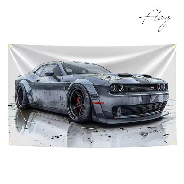 DODGE Challenger SRT ヘルキャット バナー ダッジ チャレンジャー フラッグ チ...