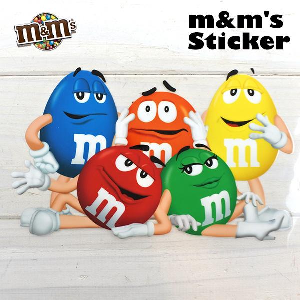 ステッカー m&amp;m&apos;s エムアンドエムズ シール ビニールステッカー ビニール キャラクター グッズ...