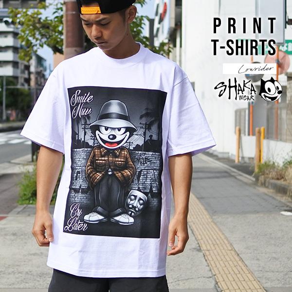 Tシャツ 半袖 メンズ ホワイト SHAKA WEAR シャカ FELIX THE CAT フィリッ...