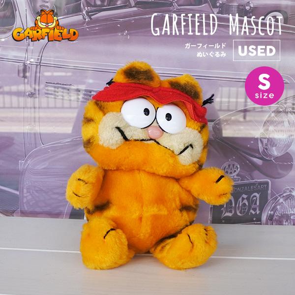 USED品 ガーフィールド ぬいぐるみ S ヴィンテージ品 オレンジ ハチマキ レッド スポーツ キ...