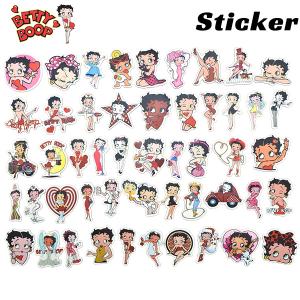 ベティブープ ステッカー セット 50枚 BETTY BOOP ベティ ブープ シール ビニール ベティーちゃん ベティちゃん キャラクター スマホ パソコン シール かわいい｜アメリカ雑貨のアイカム