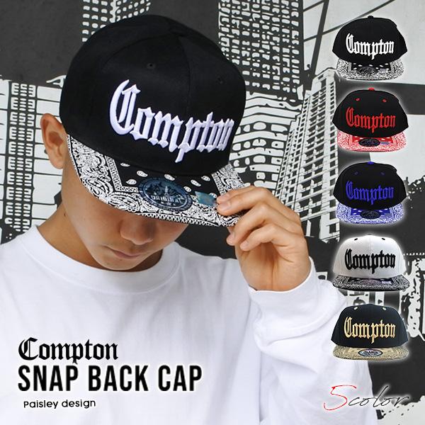 キャップ メンズ レディース #71 COMPTON ペイズリー ロゴ 刺繍 帽子 全5色  スナッ...