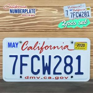 USED品 アメリカ USED ナンバープレート 2枚セット 7FCW281 カリフォルニア California ライセンスプレート ガレージ アメ車 インテリア 西海岸 ローライダー｜aicamu