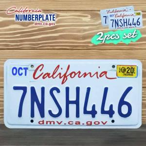 USED品 アメリカ USED ナンバープレート 2枚セット 7NSH446 カリフォルニア California ライセンスプレート ガレージ アメ車 インテリア 西海岸 ローライダー｜aicamu