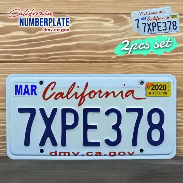 USED品 アメリカ USED ナンバープレート 2枚セット 7XPE378 カリフォルニア Cal...