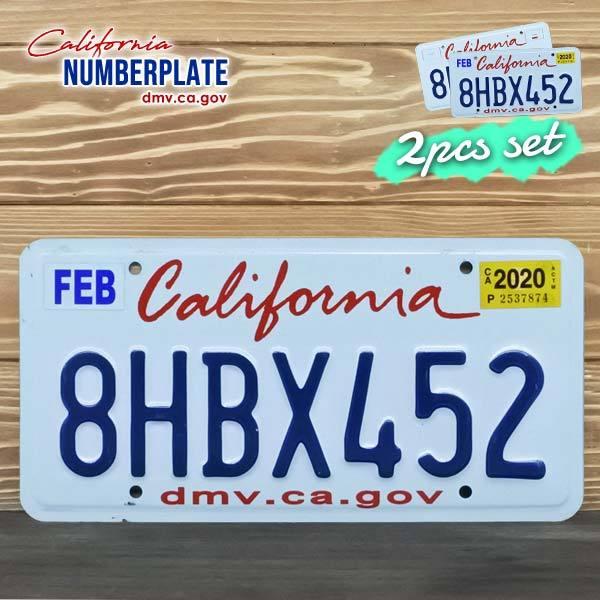USED品 アメリカ USED ナンバープレート 2枚セット 8HBX452 カリフォルニア Cal...