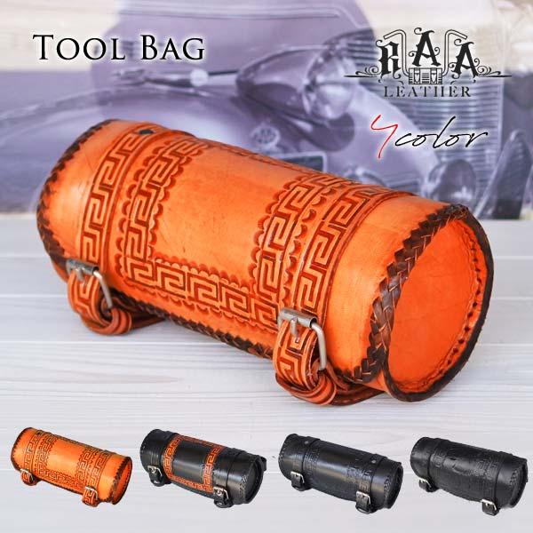 RAA LEATHER ツールバッグ 全4色 サイドバッグ 本革 レザー バイク 工具小物入れ ギア...