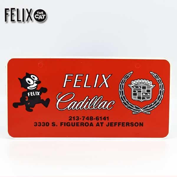 フィリックス キャデラック ナンバープレート レッド USサイズ ライセンスプレート FELIX T...