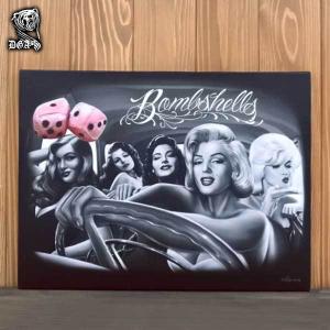DGA アートパネル 壁掛け 装飾 BOMBSHELL キャンバス ファブリックパネル ダイス ローライダー チカーノ チカーナ インテリア おしゃれ 飾り アメリカ 雑貨