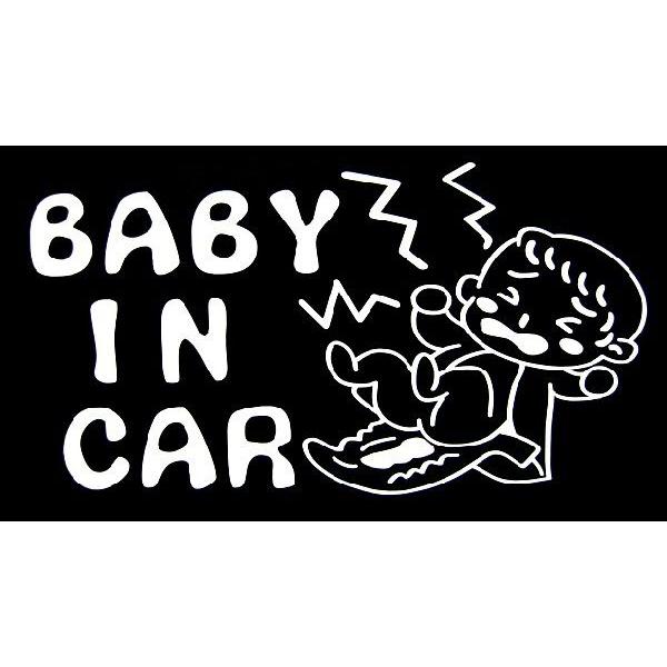 ステッカー Baby in Car Cry 全3色 ホワイト イエロー ピンク 車 バイク デカール...