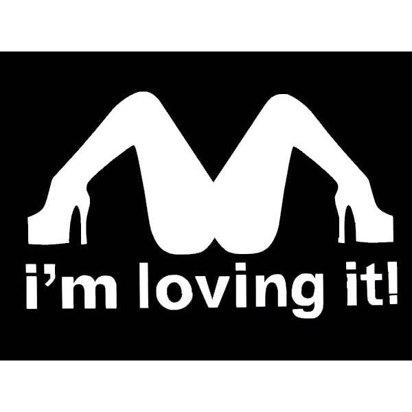 ステッカー I'm loving it! 全3色 ホワイト レッド ブラック 車 バイク デカール ...