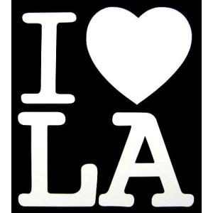 ステッカー I LOVE LA ホワイト 車 バイク デカール シール 転写 カッティングステッカー...