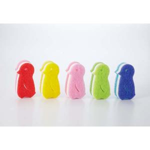 5つ子ペンギンスポンジ（キッチン用）５色組 キッチンスポンジ 食器用スポンジ スポンジ 食器スポンジ｜愛着良品
