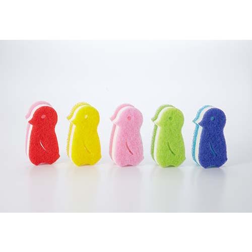 5つ子ペンギンスポンジ（キッチン用）５色組 キッチンスポンジ 食器用スポンジ スポンジ 食器スポンジ