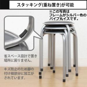 パイプ丸イス 12脚セット【特価】ブラック色の...の詳細画像1