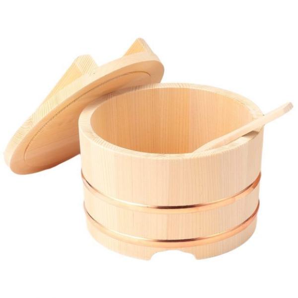 三人びつ（しゃもじ付） / おひつ お櫃 御櫃 天然木 木 木製 桧 さわら 椹 お米 ごはん 保存...