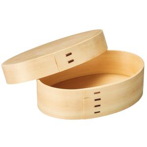 曲げわっぱ 楕円弁当箱 / お弁当箱 曲げわっぱ 楕円 ナチュラル 木製 天然木 ひのき さわら 国産 日本製 おしゃれ  ランチボックス 無塗装｜aidca