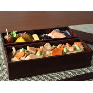 弁当箱 桐二段 / 抗菌性・保湿性・耐久性に優れた桐のお弁当箱 / 漆塗り / 容量900mlなので男性や学生にもおすすめ / 一段でも使えます / 送料無料｜aidca