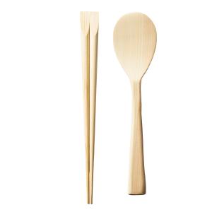 楕円の飯台用 ひのき取箸と長杓文字セット / 松田美智子の自在道具｜aidca