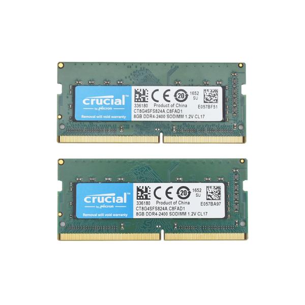 メモリ crucial DDR4 8GB × 2枚組 PC4-2400 PC4-19200 中古品 ...