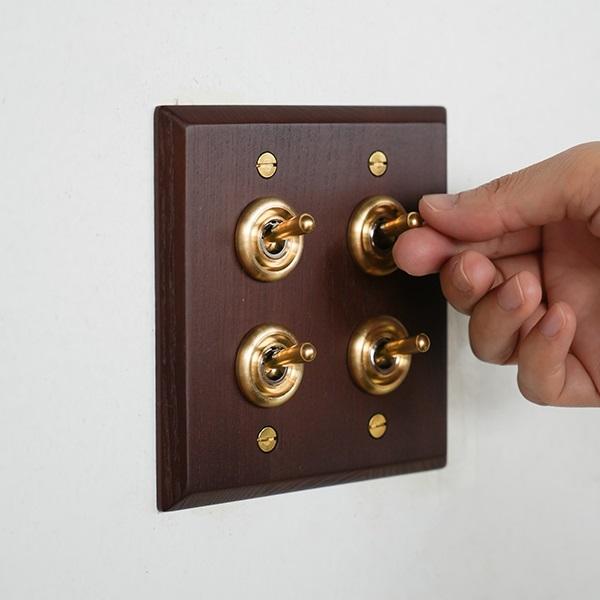 ウッデンプレート 4スイッチ アッシュ AXCIS アクシス DIY リフォーム 新生活