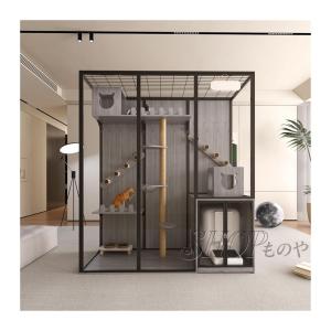 【人気商品！ポイント10倍~】猫の家 ペットキャビネット パノラマキャットヴィラ ガラス猫ルーム 猫ケージディスプレイキャビネット スマート猫トイレ