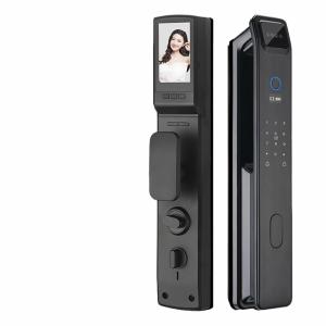 玄関オートロック後付け高い認識率 全自動 WIFI アプリ 3D 顔認識スマートロック指紋生体認証カードキーデジタルロックホームスマートロック オフィスの個人住宅
