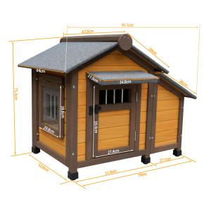 木製犬小屋 猫小屋 屋外犬舎 ペットハウス 杉...の詳細画像2