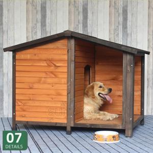 ペット用犬小屋ヴィラ 屋外用 屋内/屋外用 全天候型 大型 中型 小型犬用犬小屋 オールシーズン対応 木製ペットハウス ドア付き 犬小屋 雨/防水 日焼け