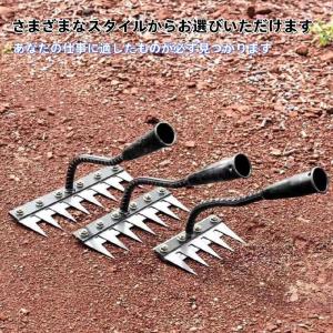 マンガン鋼厚手着脱式鍬釘熊手 雑草除去 5/6...の詳細画像5