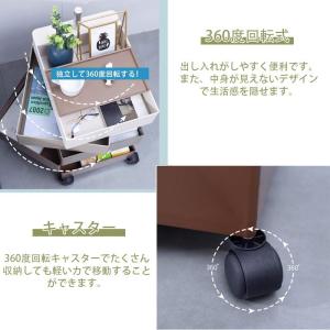 省スペースワゴン 5段トレイ付き 回転式 コス...の詳細画像3