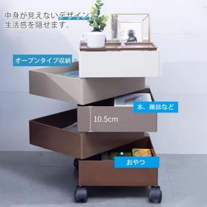 省スペースワゴン 5段トレイ付き 回転式 コス...の詳細画像4