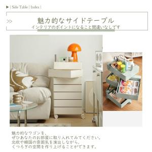 回転式 キッチンワゴン 5段トレイ キャスター...の詳細画像2
