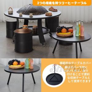 ファイヤーピットテーブル 焚き火台 蓋付き バ...の詳細画像2