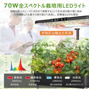 家庭用水耕栽培キット 70W全スペクトルLED...の詳細画像1