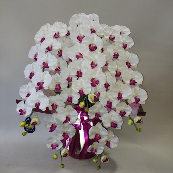 胡蝶蘭DXL・5F（白紫）造花・約高90cm×幅75cm・光触媒コーティング