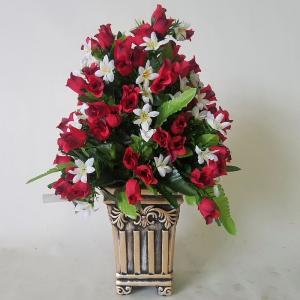 バラＭＩＸタワーアレンジ（高５０ｃｍ巾３０ｃｍ）Ｎｏ３）赤系、光触媒、造花，新築祝、開店祝、応接間の装飾、ショウウインドウの装飾）。　　　｜アイフラワー&グリーン